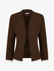 Veste droite à épaulettes - Marron