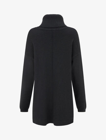 Pull long uni à poches - Noir - 2