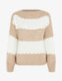 Pull en maille à rayures bicolore - Beige - 1