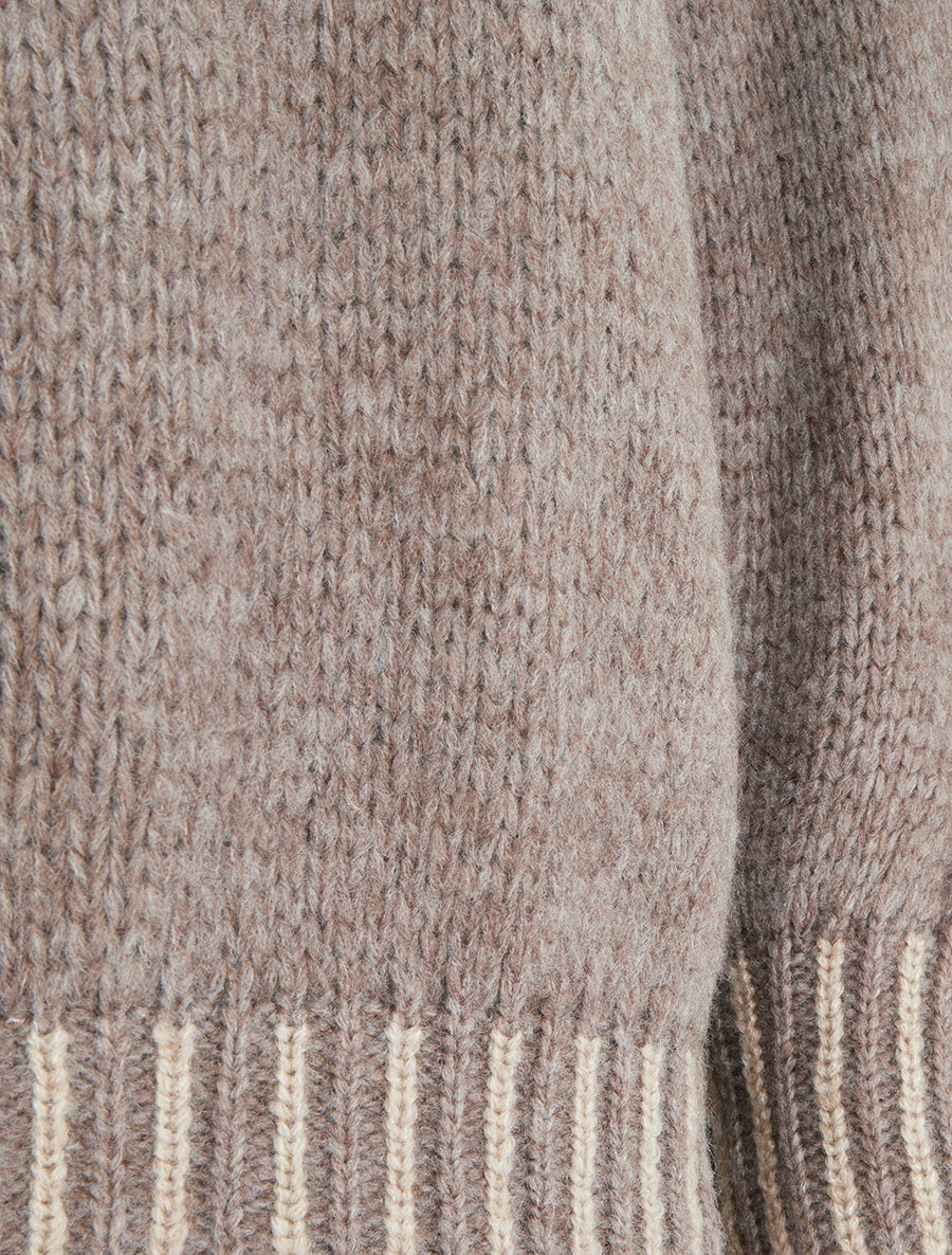 Pull en maille à col montant - Taupe - 3