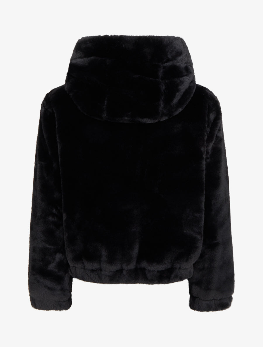 Blouson ample en fourrure synthétique - Noir - 2