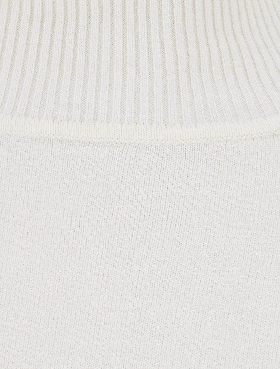 Pull ajusté à col montant et boutons - Écru - 3