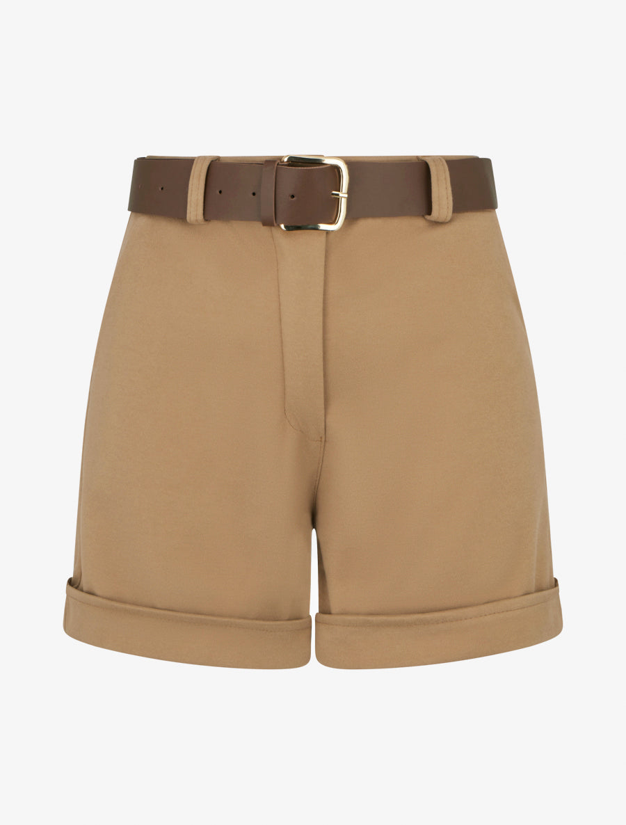 Short uni épais à revers - Camel - 1
