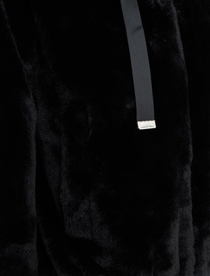 Blouson ample en fourrure synthétique - Noir - 3