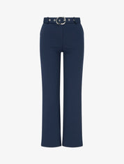 Pantalon droit ceinturé - Marine - 1