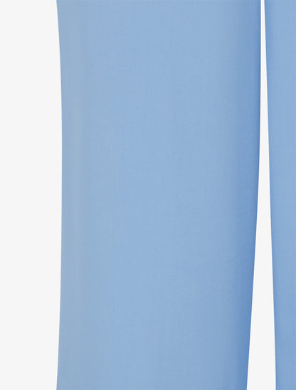 Pantalon droit uni élastiqué - Bleu ciel - 3