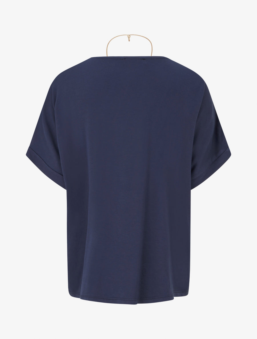 Top uni à manches courtes - Marine - 2