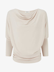 Top fluide à manches 3/4 chauve-souris - Beige - 1