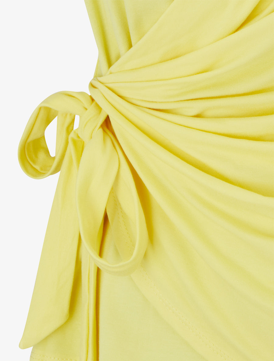 Top uni sans manches à col cache coeur - Jaune - 3