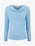 Pull à dos brodé et col bénitier - Bleu ciel - 1