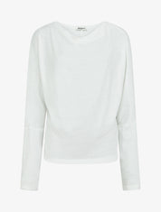 Pull fin uni à col bénitier - Blanc - 1