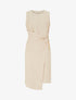 Robe longue unie à chaînette - Beige - 1