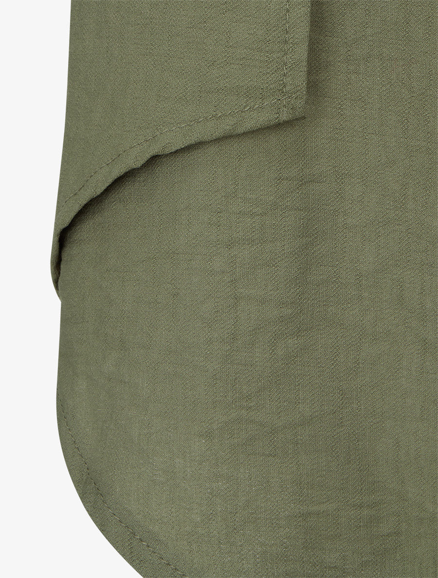 Pantalon ample à bords asymétriques - Kaki - 3