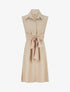 Robe chemise sans manches à liens à nouer - Beige - 1