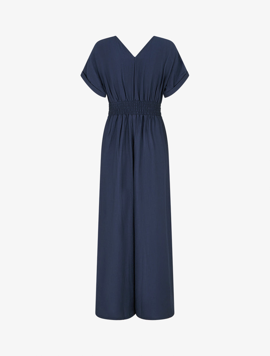 Combinaison unie à manches courtes - Marine - 2