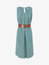 Robe unie en voile sans manches - Turquoise - 1