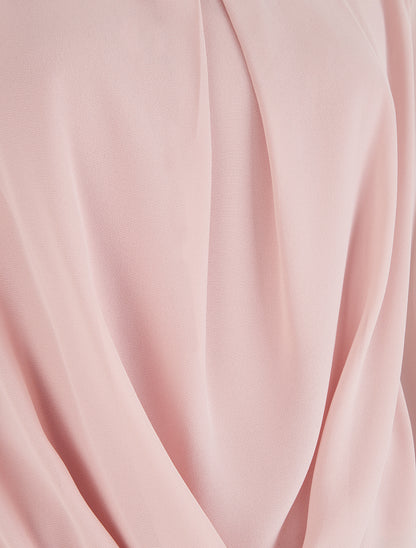 Blouse en voile à effet drapé - Rose - 3