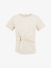 Top manches courtes à boucle - Beige - 1