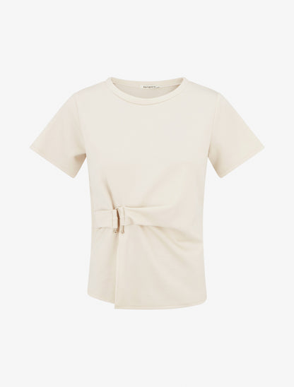 Top manches courtes à boucle - Beige - 1