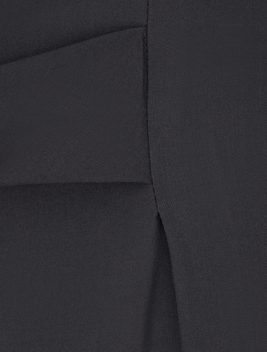 Pantalon ample à taille haute à boucle fantaisie - Noir - 3