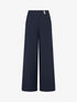Pantalon ample à sangle et boutons - Marine - 1