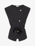 Top boutonné sans manches - Noir - 1