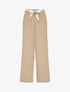 Pantalon droit ceinturé effet lin - Taupe - 1