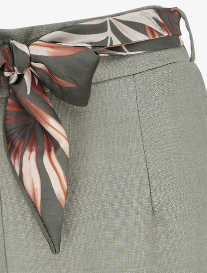 Pantalon droit ceinturé effet lin - Kaki - 3