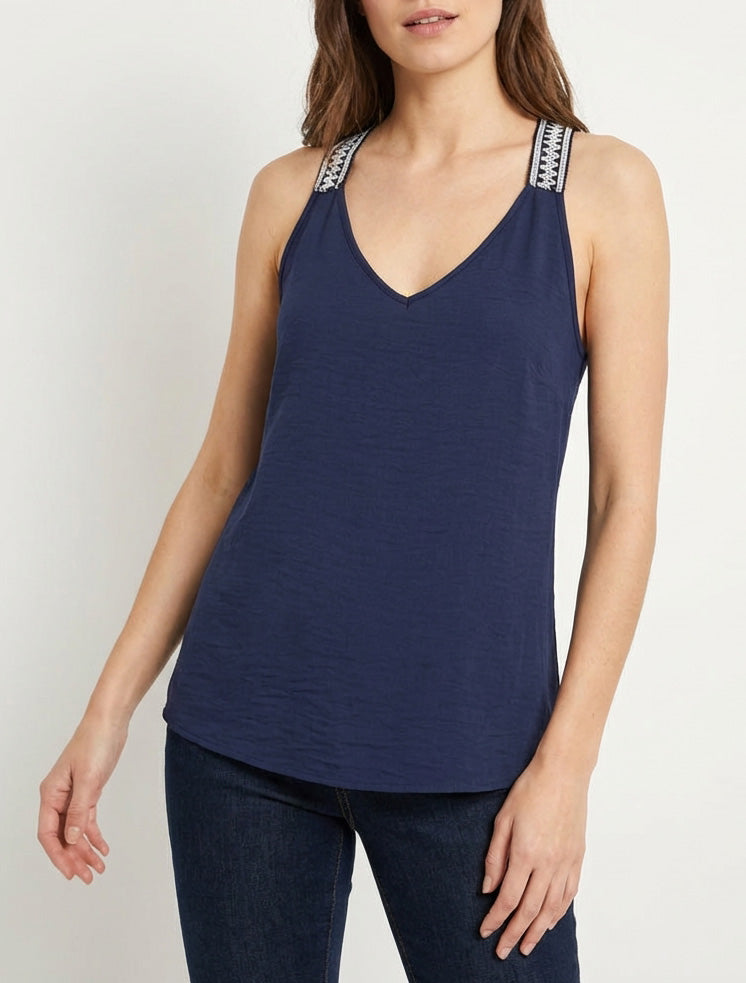 Rechte tanktop met racerback - Marine