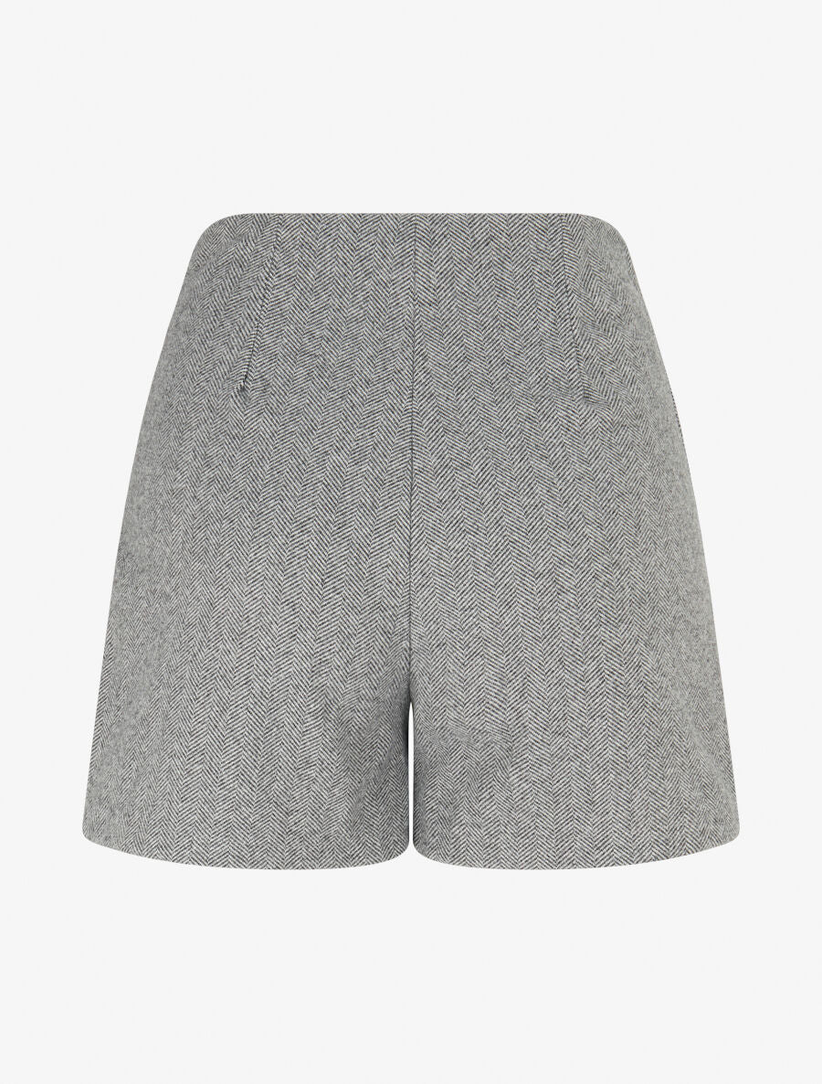 Short coupe ajustée en tweed - Gris - 2