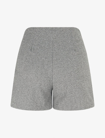 Short coupe ajustée en tweed - Gris - 2