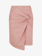 Rechte rok in suèdine met gedraaid effect - Roos