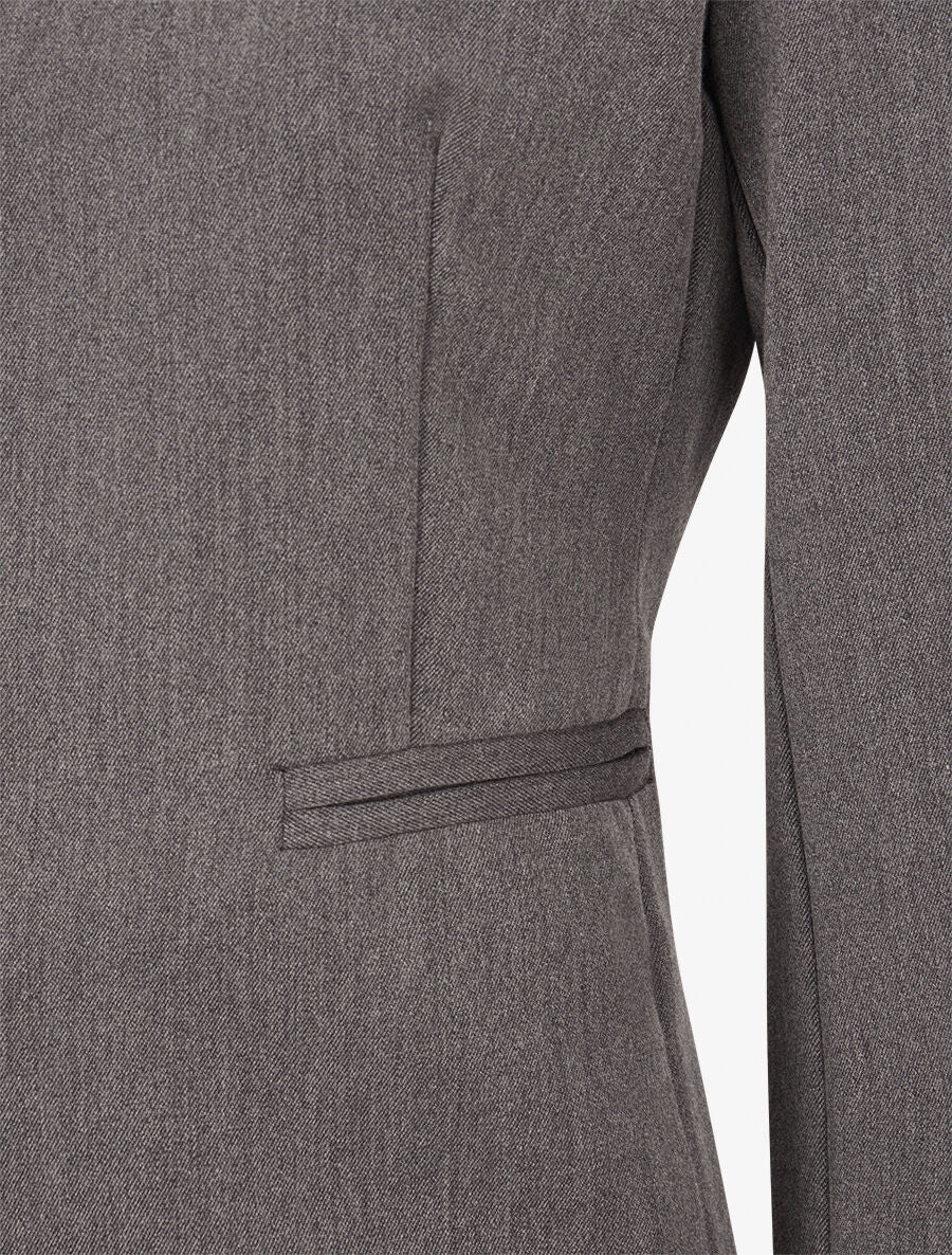 Veste ouverte à liseret - Gris foncé - 3