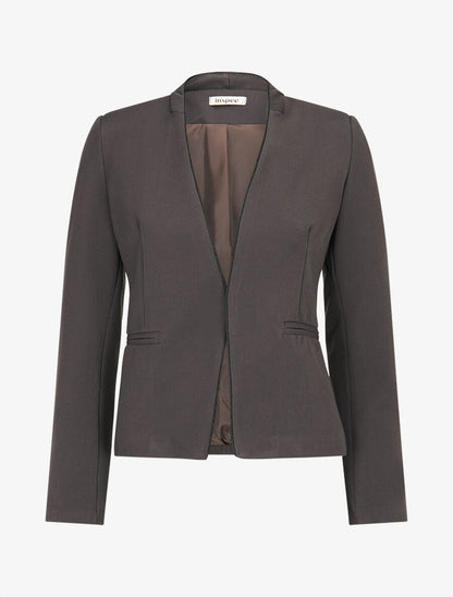 Veste ouverte à liseret - Anthracite - 1