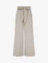 Pantalon ceinturé à détail irisé - Taupe - 1
