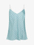 Caraco satiné imprimé à pois - Turquoise - 1