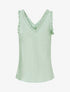 Top satiné sans manches à col volanté - Vert d&