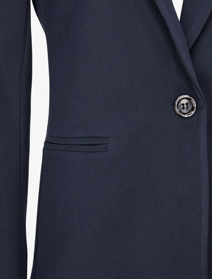 Veste basique cintrée à 1 bouton - Marine - 3