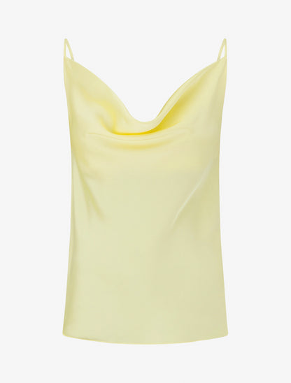 Caraco satiné à col bénitier - Jaune pâle - 1