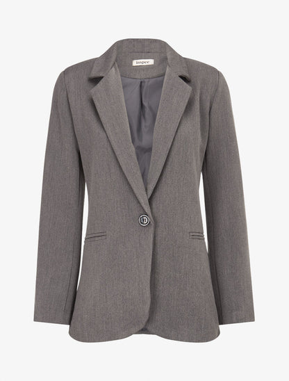 Veste basique cintrée à 1 bouton - Gris foncé - 1