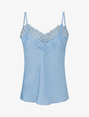Caraco à col V en dentelle - Bleu ciel - 1