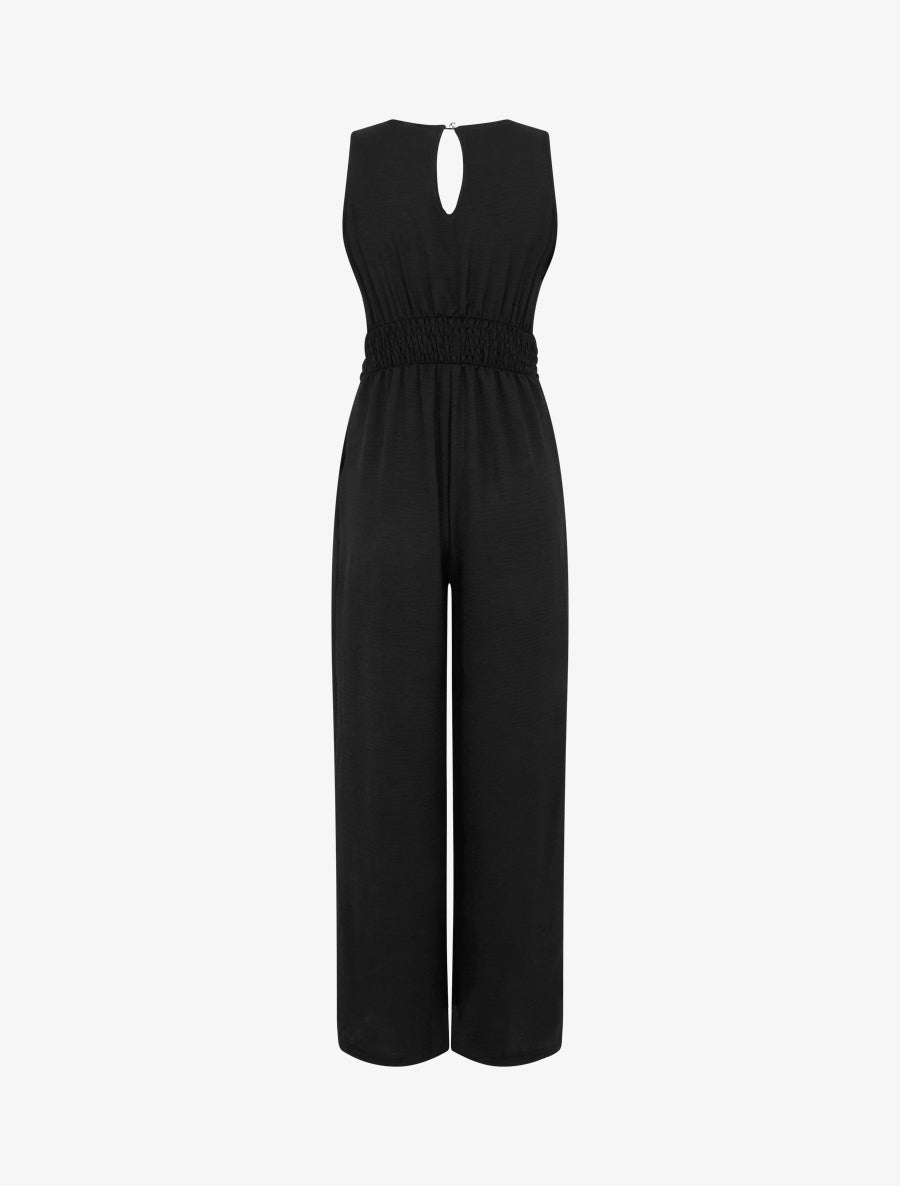 Combinaison sans manches à ceinture torsadée - Noir - 2