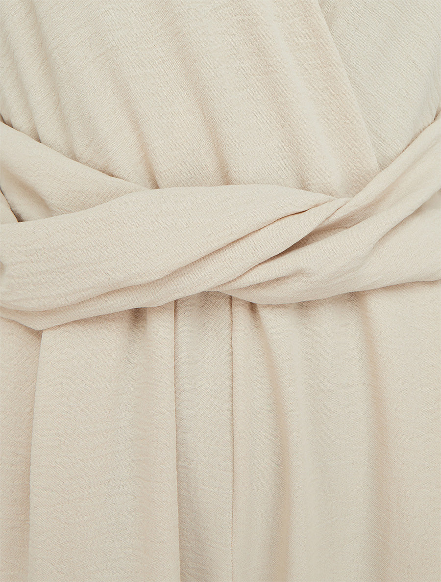 Combinaison sans manches à ceinture torsadée - Beige - 3