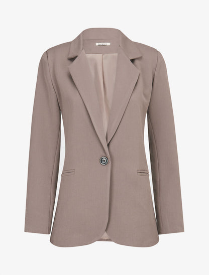 Veste basique cintrée à 1 bouton - Gris - 1
