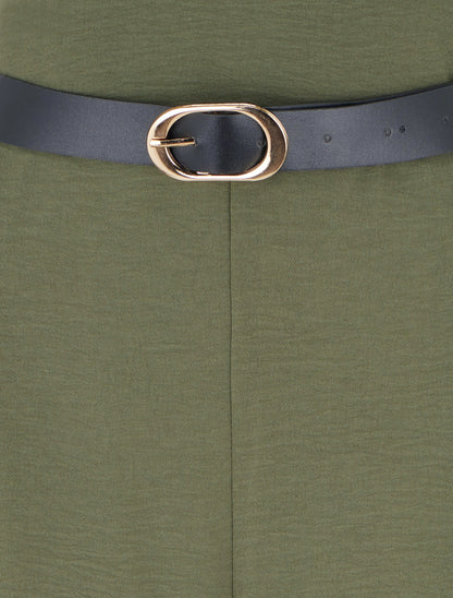 Combinaison unie à empiècement bijoux - Kaki - 3