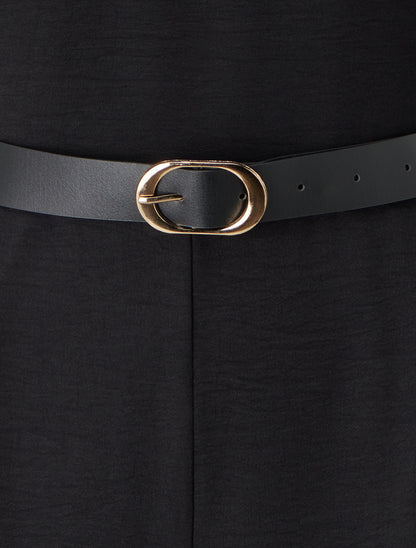 Combinaison unie à empiècement bijoux - Noir - 3