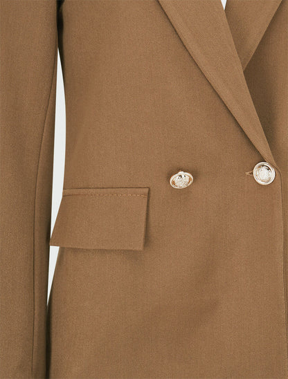 Veste basique cintrée à 2 boutons - Marron clair - 3