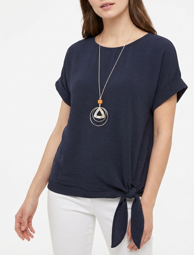 Top manches courtes à nouer - Marine