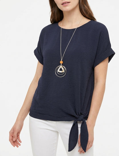 Top manches courtes à nouer - Marine