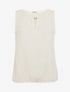 Top élastiqué à empiècement bijou - Beige - 1